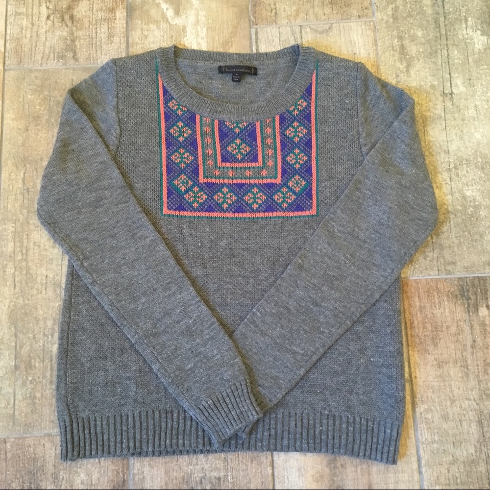 3/$15 Sale! Lucca Couture Aztec Charcoal S…